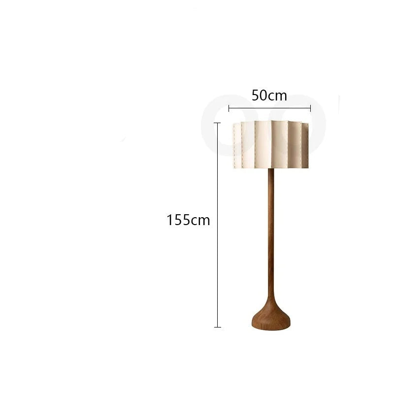 Lampadaire contemporain bois plissé Maison de la Lumière