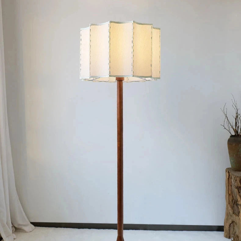 Lampadaire contemporain bois plissé Maison de la Lumière