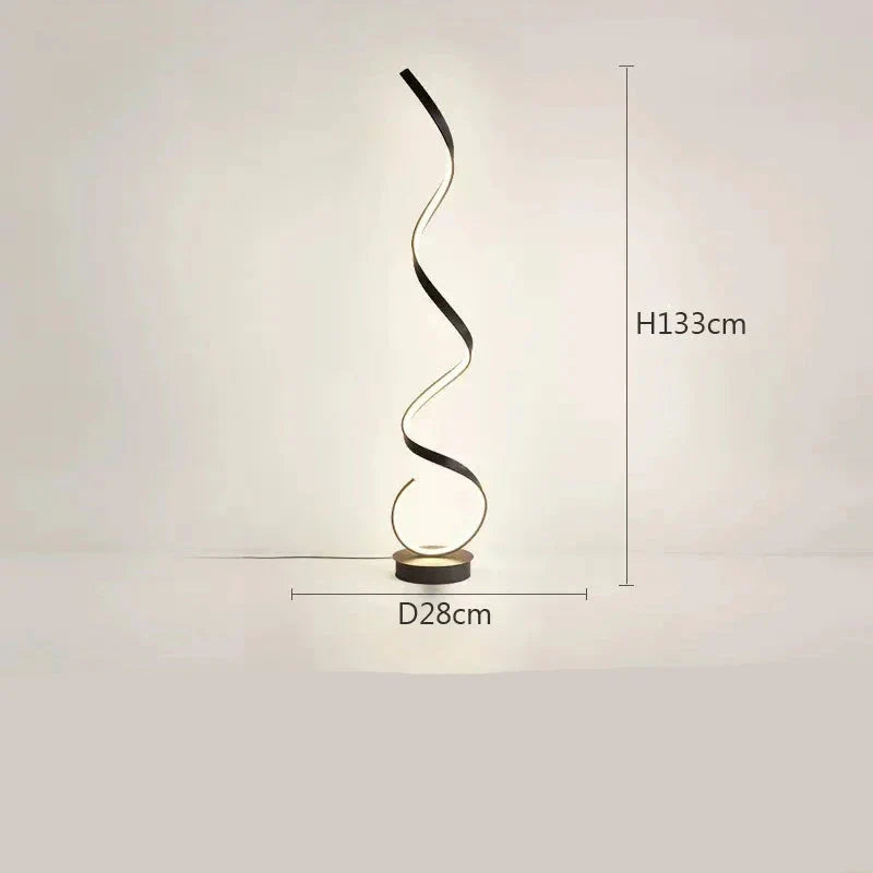 Lampadaire design moderne style serpent Noir Maison de la Lumière