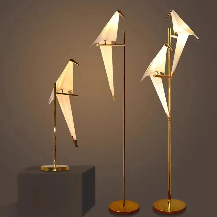 Lampadaire design sculptural oiseaux Maison de la Lumière