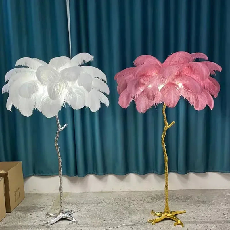 Lampadaire plume de salon luxe et design Maison de la Lumière