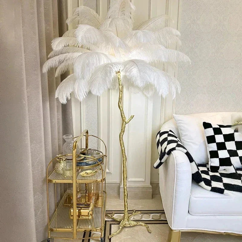Lampadaire plume de salon luxe et design Maison de la Lumière