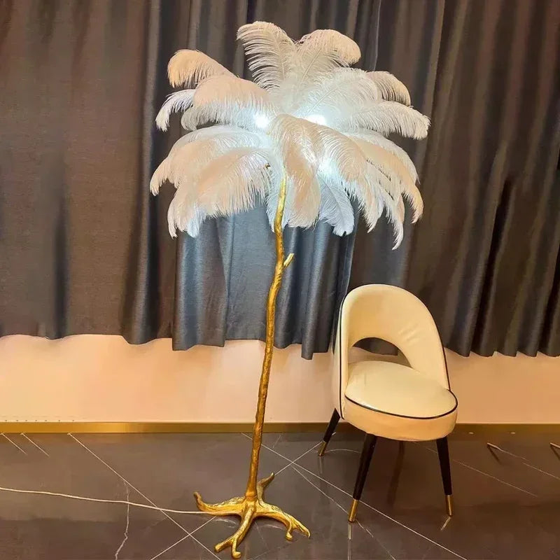 Lampadaire plume de salon luxe et design Maison de la Lumière