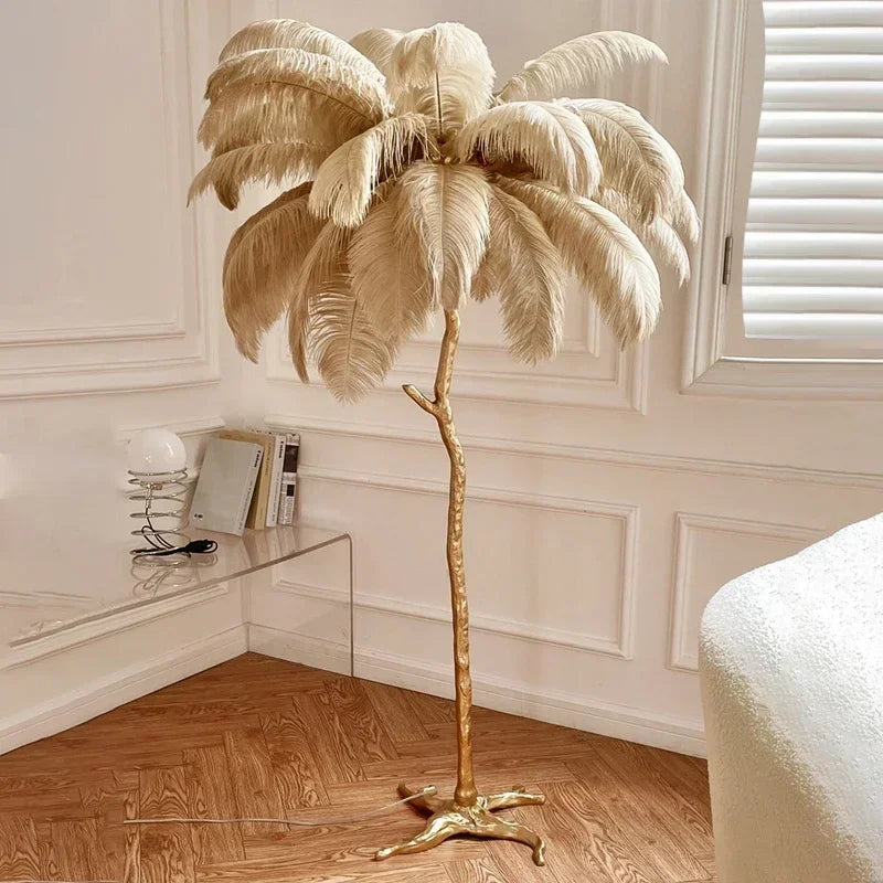 Lampadaire plume de salon luxe et design Maison de la Lumière