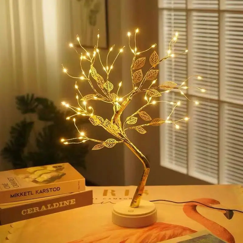Lampe de chevet arbre sakura LED Doré Mon Luminaire™