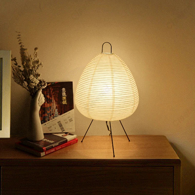Lampe de chevet style japonais bulbe blanc Maison de la Lumière