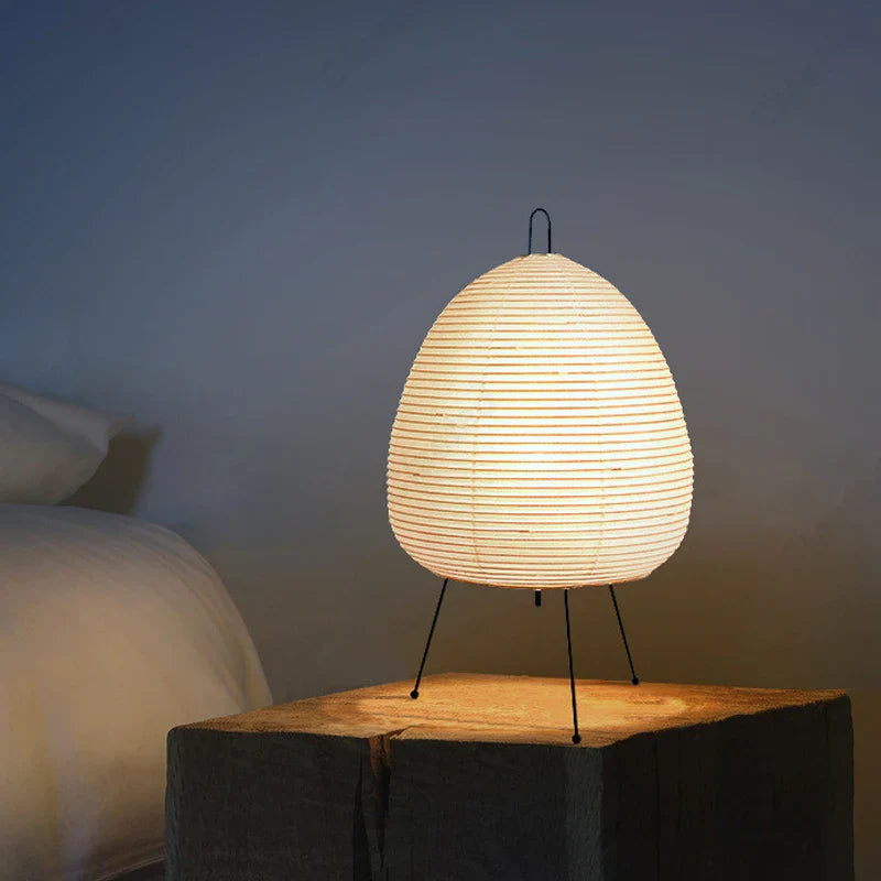 Lampe de chevet style japonais bulbe blanc Maison de la Lumière