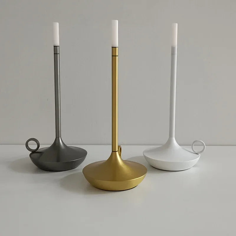Lampe de table LED candle design argentée Mon Luminaire™