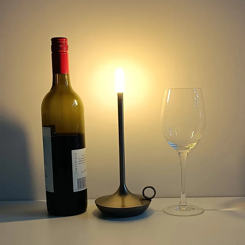 Lampe de table LED candle design argentée Mon Luminaire™
