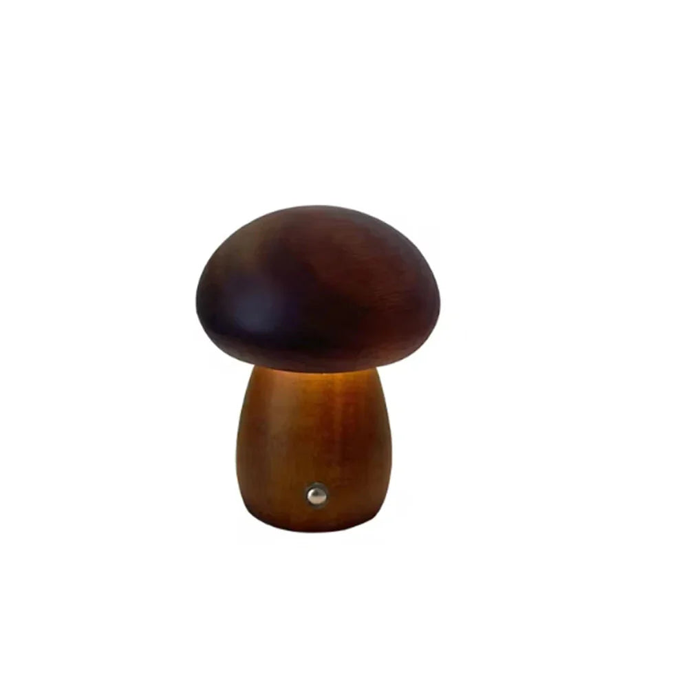Lampe de table LED champignon en bois Marron Mon Luminaire™