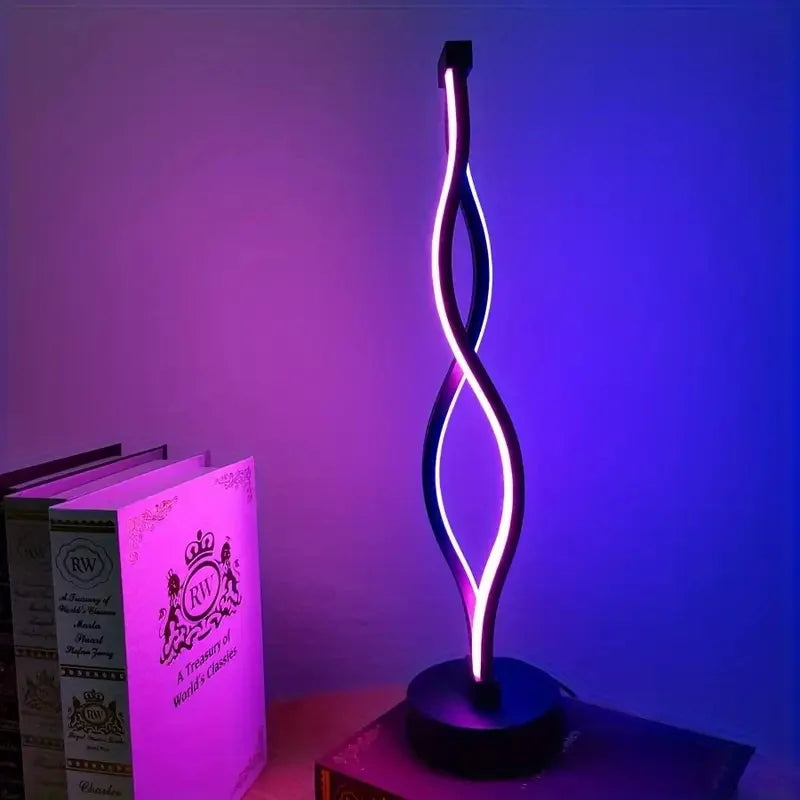 Lampe de table LED design croisée Rose bleuté Mon Luminaire™
