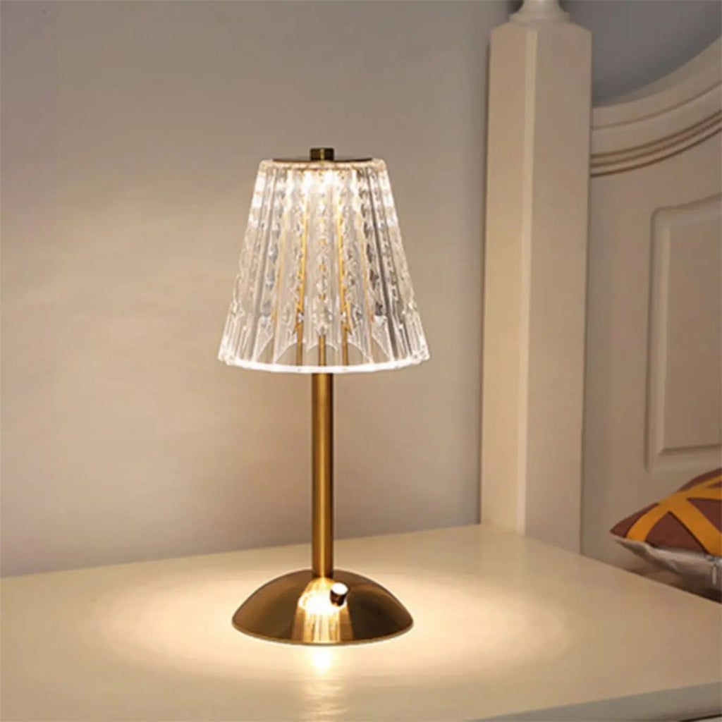 Lampe de table LED rétro en cristal Maison de la Lumière