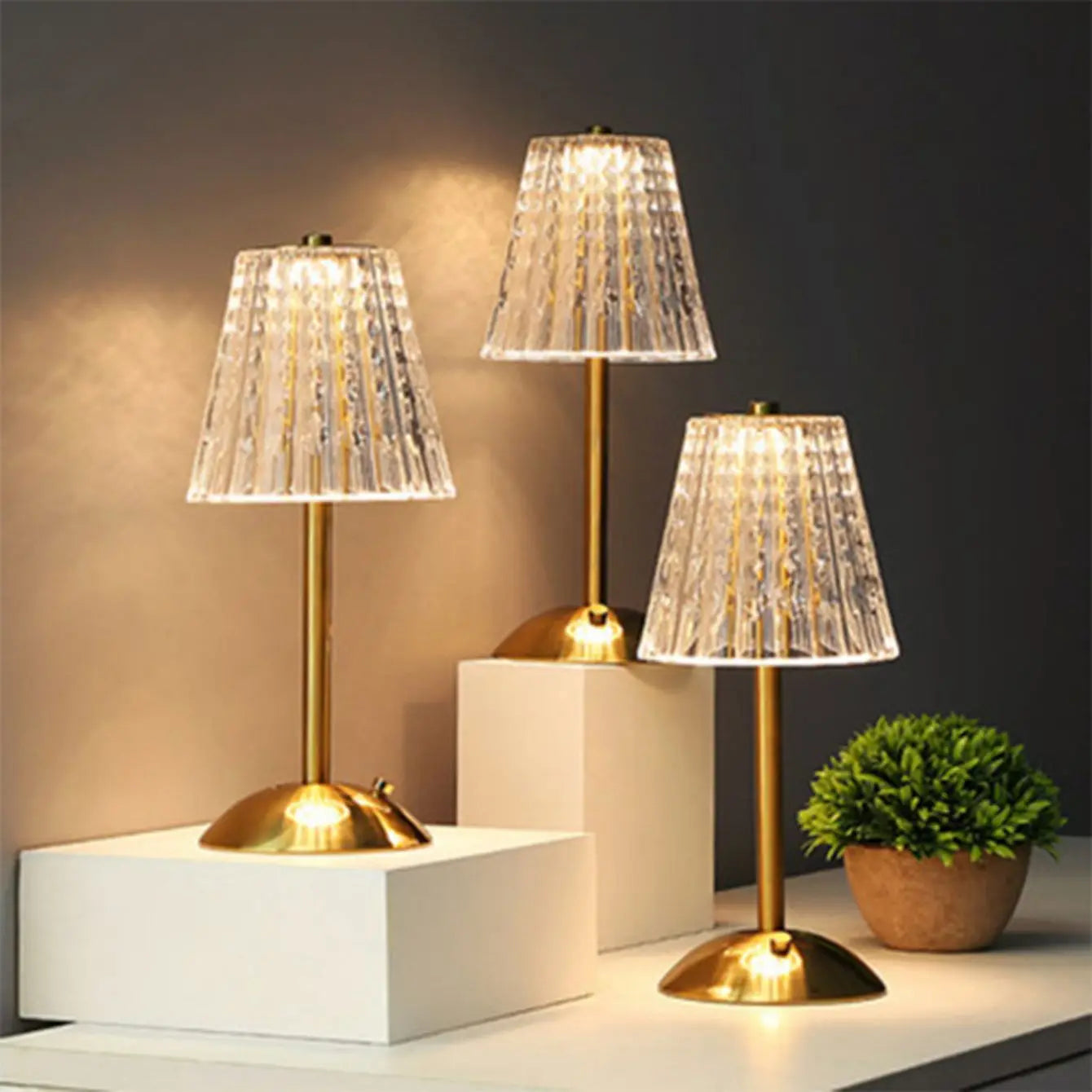 Lampe de table LED rétro en cristal Maison de la Lumière