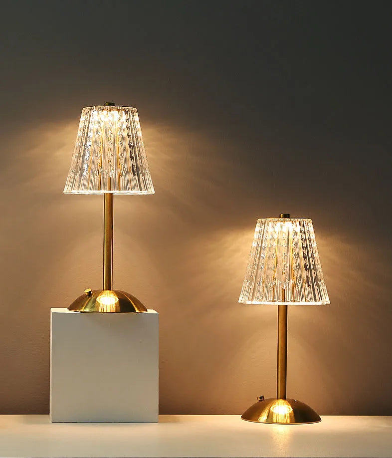 Lampe de table LED rétro en cristal Maison de la Lumière