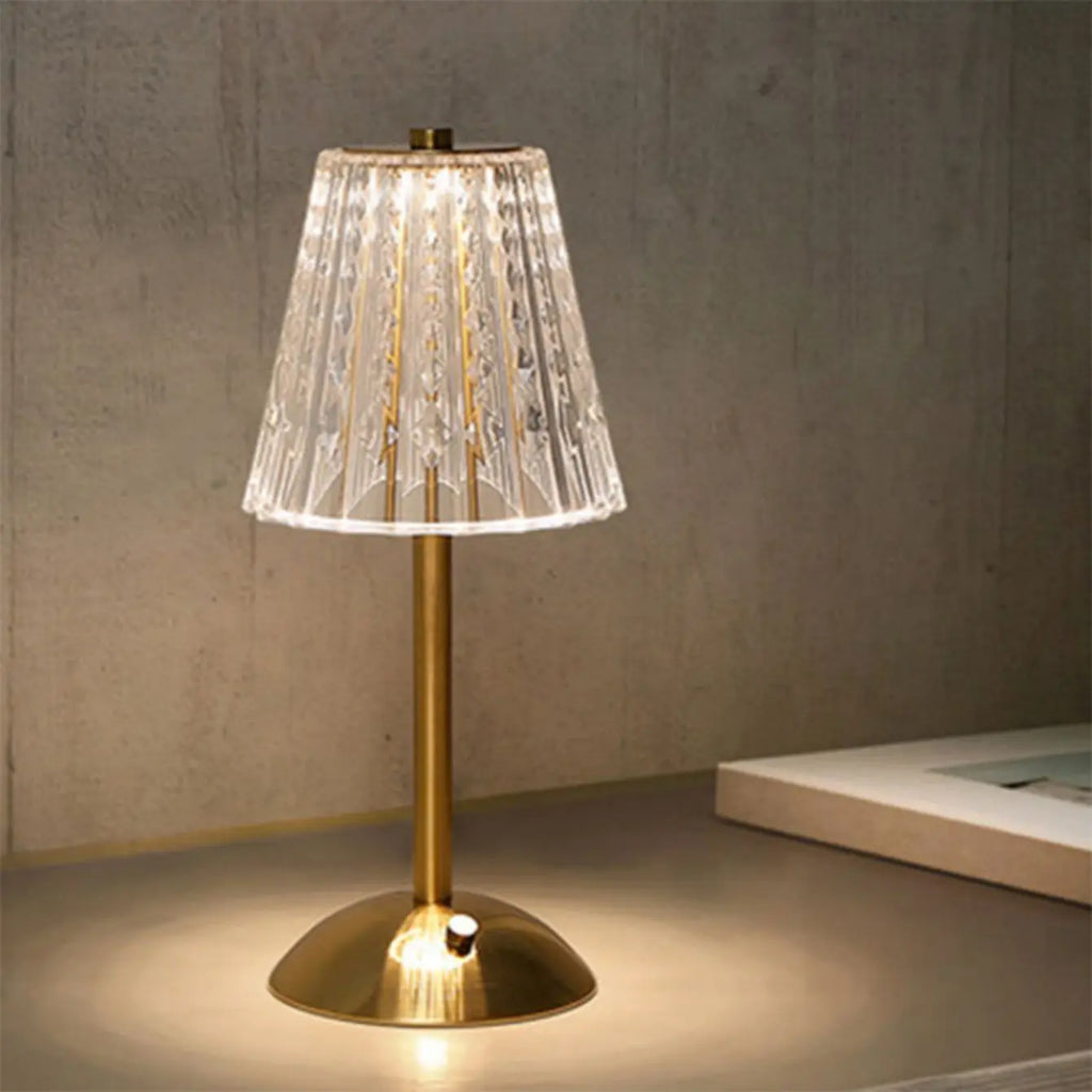 Lampe de table LED rétro en cristal Maison de la Lumière