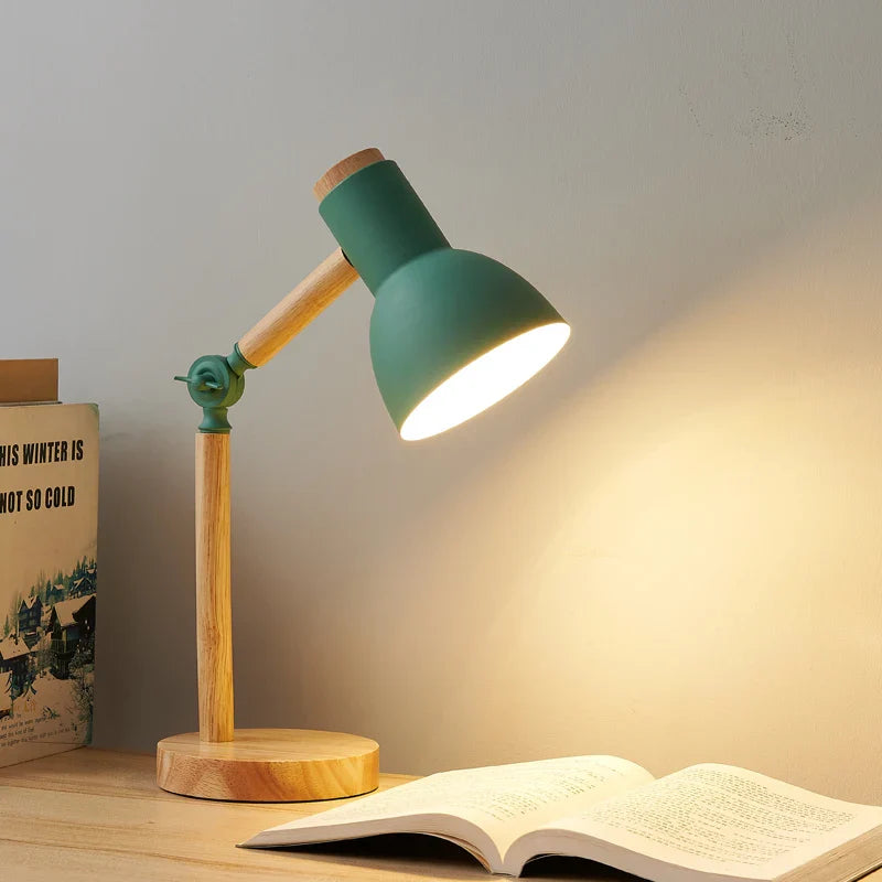 Lampe de table scandinave en bois moderne Vert Maison de la Lumière