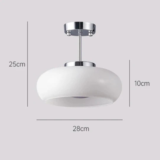 Lampe suspendue en verre au style Bauhaus Blanc / Froide / 28cm Mon Luminaire™