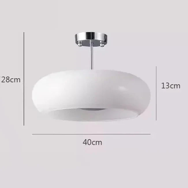 Lampe suspendue en verre au style Bauhaus Blanc / Froide / 40cm Mon Luminaire™