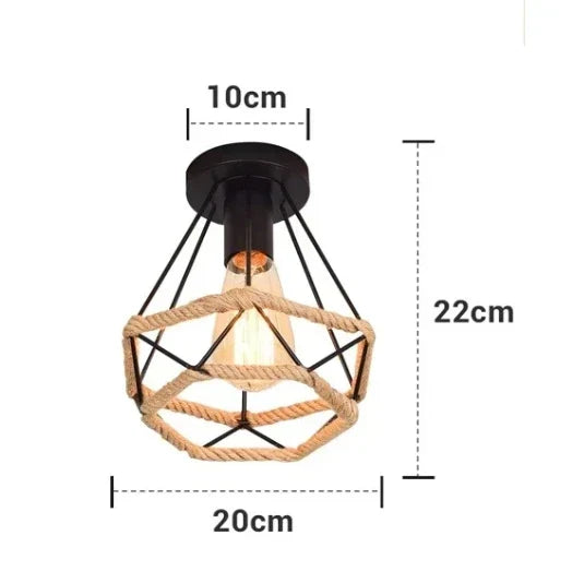 Luminaire industriel plafonnier avec cordage Noir Mon Luminaire™