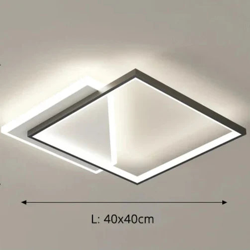Luminaire plafonnier LED contemporain et élégant Carré noir 40cm / Blanc chaud (2700–3500K) Mon Luminaire™
