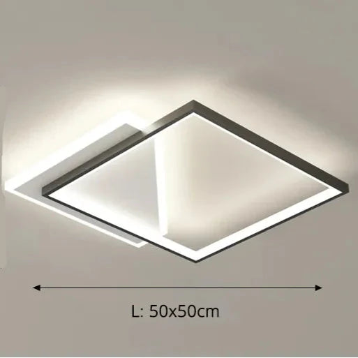 Luminaire plafonnier LED contemporain et élégant Carré noir 50cm / Blanc chaud (2700–3500K) Mon Luminaire™