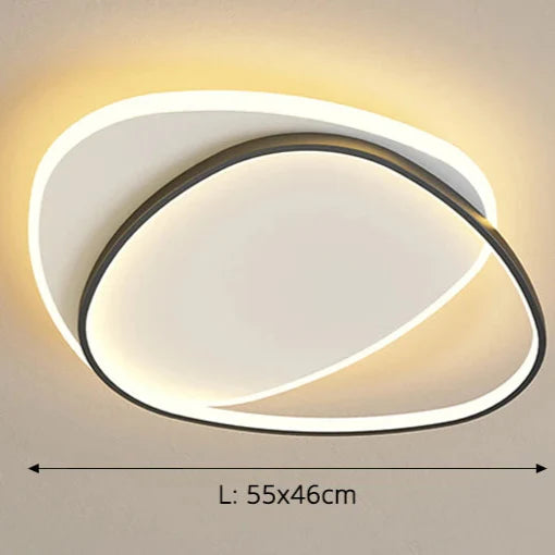 Luminaire plafonnier LED contemporain et élégant Rond noir 55cm / Blanc chaud (2700–3500K) Mon Luminaire™