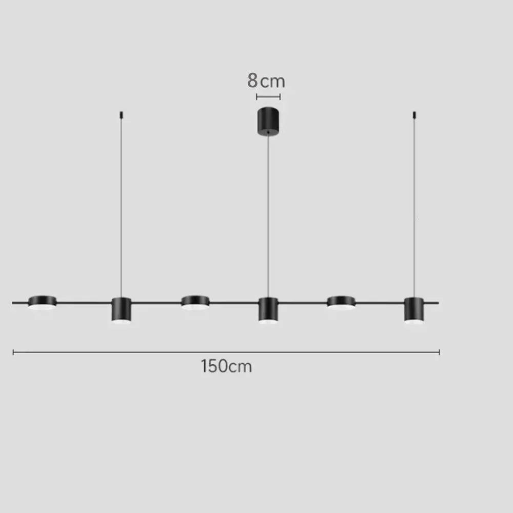 Luminaire plafonnier moderne et élégant LED Noir 6 têtes / Blanc chaud (2700–3500K) Mon Luminaire™
