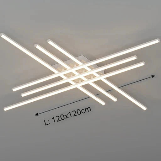 Luminaire plafonnier salon design et moderne 6 blanc 120cm / Standard Mon Luminaire™