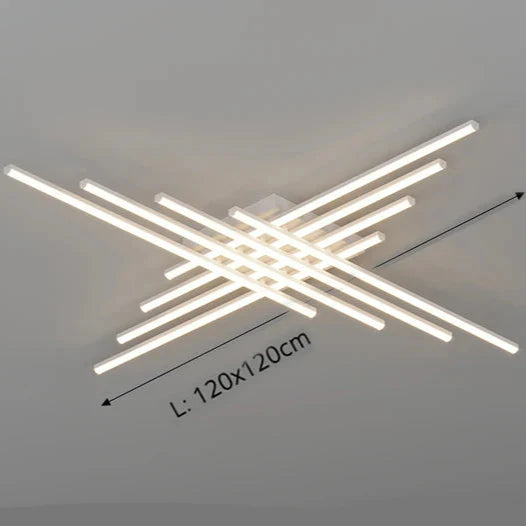 Luminaire plafonnier salon design et moderne 8 blanc 120cm / Standard Mon Luminaire™