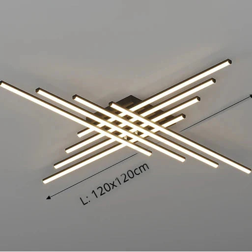 Luminaire plafonnier salon design et moderne 8 noir 120cm / Standard Mon Luminaire™