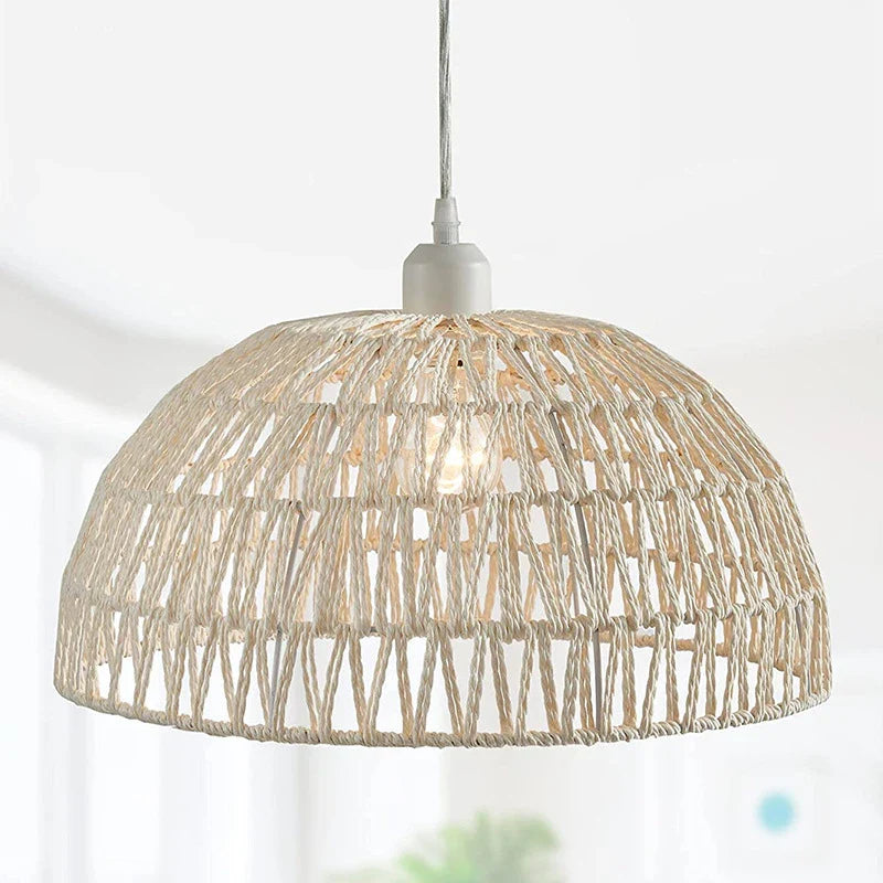 Luminaire plafonnier style japonnais en osier Blanc / 20cm Mon Luminaire™