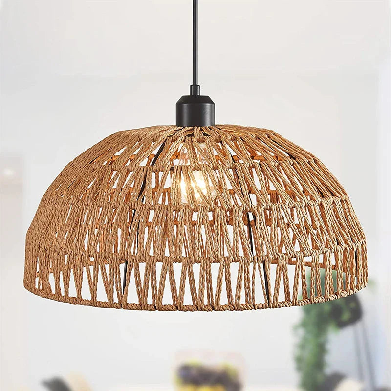 Luminaire plafonnier style japonnais en osier Bois / 20cm Mon Luminaire™