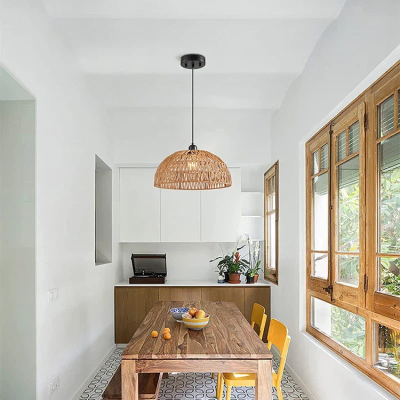 Luminaire plafonnier style japonnais en osier Mon Luminaire™
