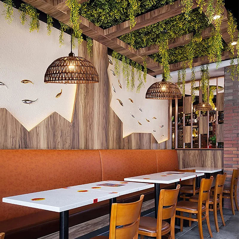 Luminaire plafonnier style japonnais en osier Mon Luminaire™