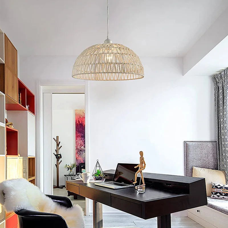 Luminaire plafonnier style japonnais en osier Mon Luminaire™