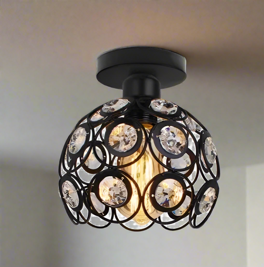 Luminaire plafonnier vintage en fer noir industriel Noir Mon Luminaire™