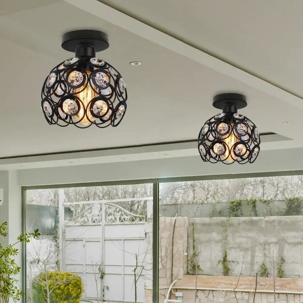 Luminaire plafonnier vintage en fer noir industriel Noir Mon Luminaire™