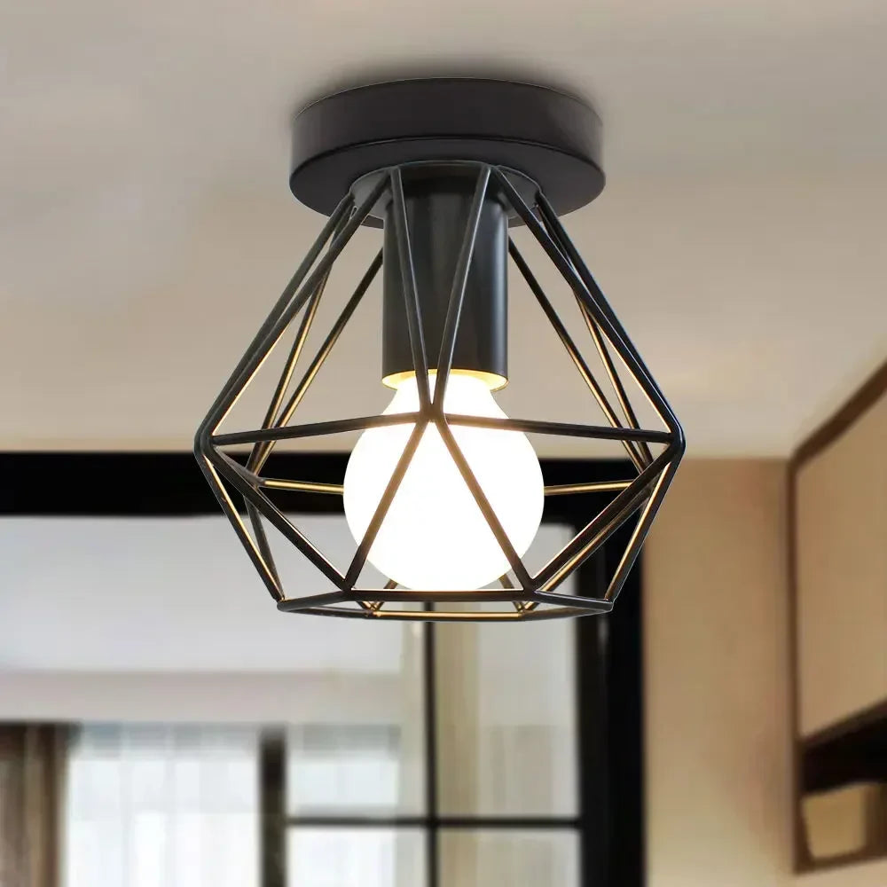 Luminaire plafonnier vintage en forme de diamant Noir Mon Luminaire™