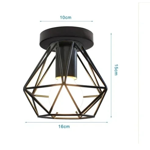 Luminaire plafonnier vintage en forme de diamant Noir Mon Luminaire™