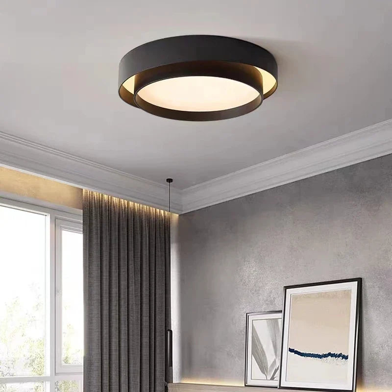 Plafonnier chambre double cercle minimaliste Maison de la Lumière