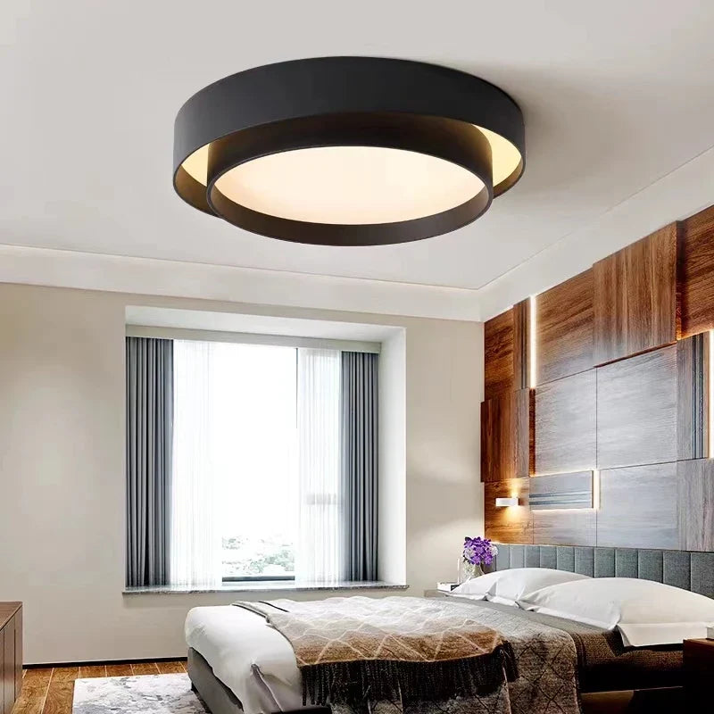 Plafonnier chambre double cercle minimaliste Maison de la Lumière