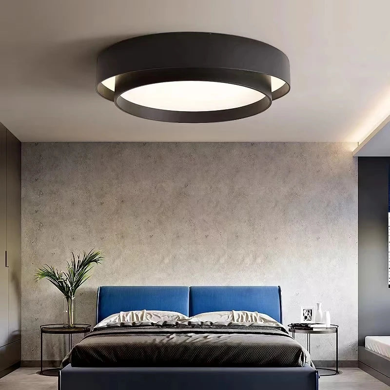 Plafonnier chambre double cercle minimaliste Maison de la Lumière