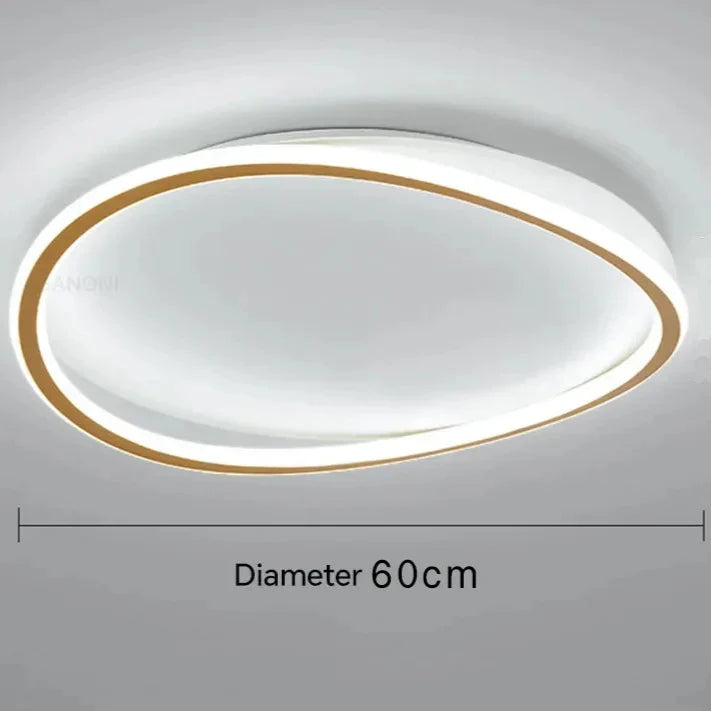 Plafonnier chambre moderne en cercle relief Blanc / Blanc chaud (3000K) / 40cm Maison de la Lumière