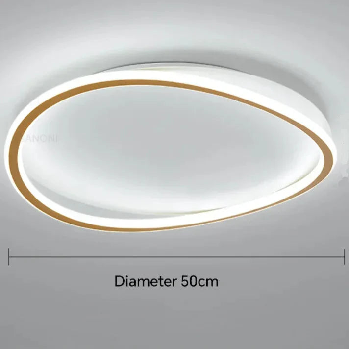 Plafonnier chambre moderne en cercle relief Noir / Blanc chaud (3000K) / 40cm Maison de la Lumière