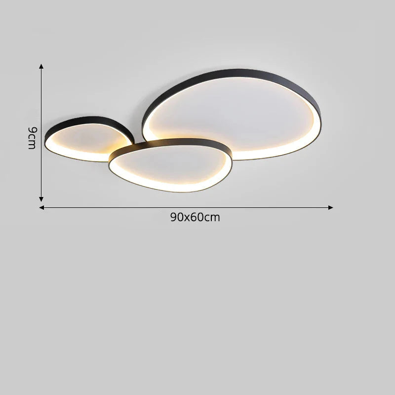 Plafonnier de salon LED moderne et artistique 3 têtes Noir (90cm) / Blanc neutre (4000K) Maison de la Lumière