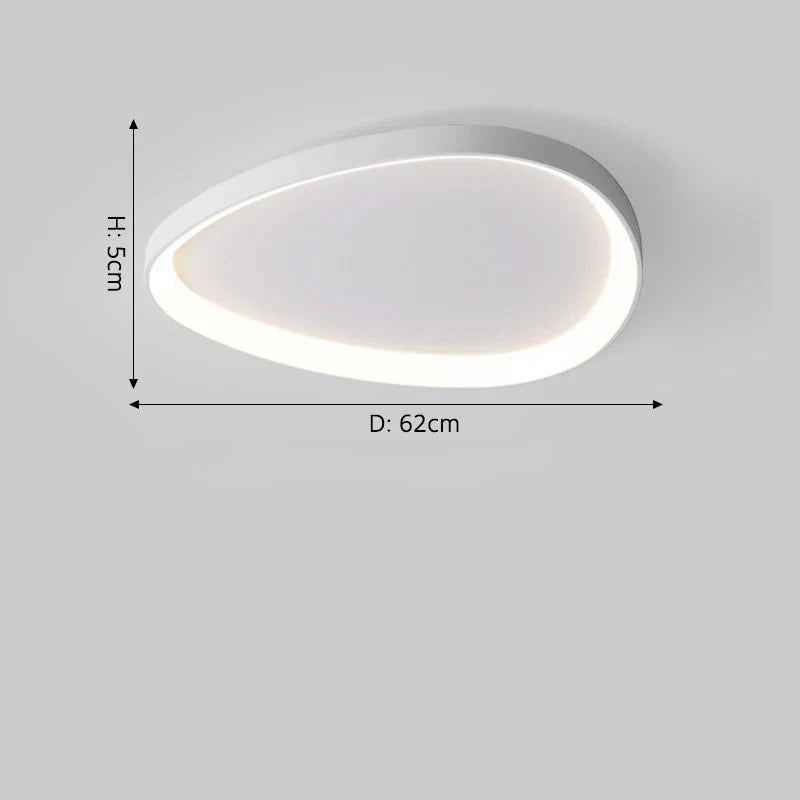 Plafonnier de salon LED moderne et artistique Blanc (62cm) / Blanc chaud (3000K) Maison de la Lumière