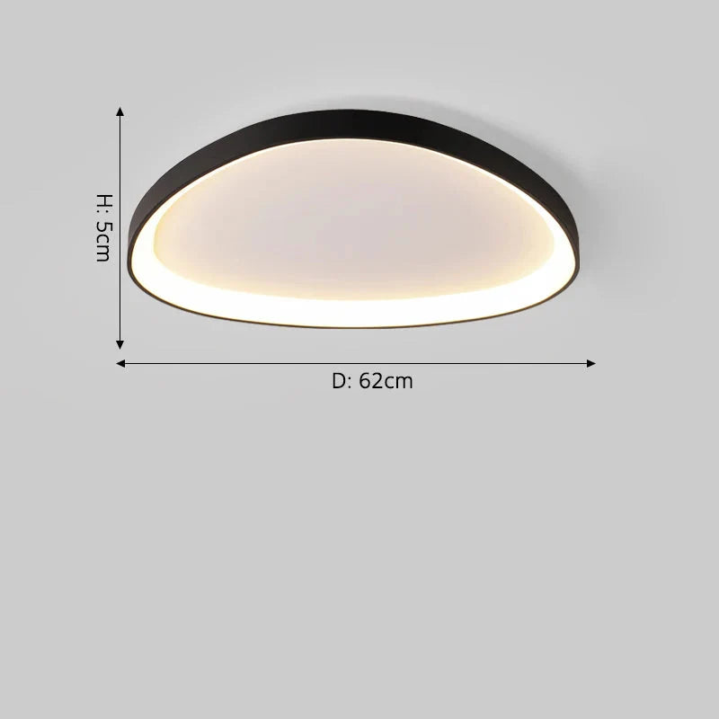 Plafonnier de salon LED moderne et artistique Noir (62cm) / Blanc neutre (4000K) Maison de la Lumière