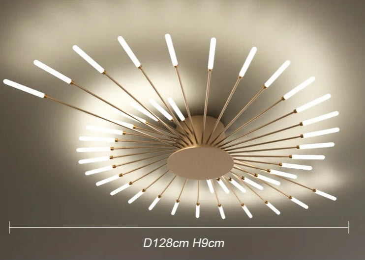 Plafonnier design étoile radiale LED Doré / 42 Maison de la Lumière