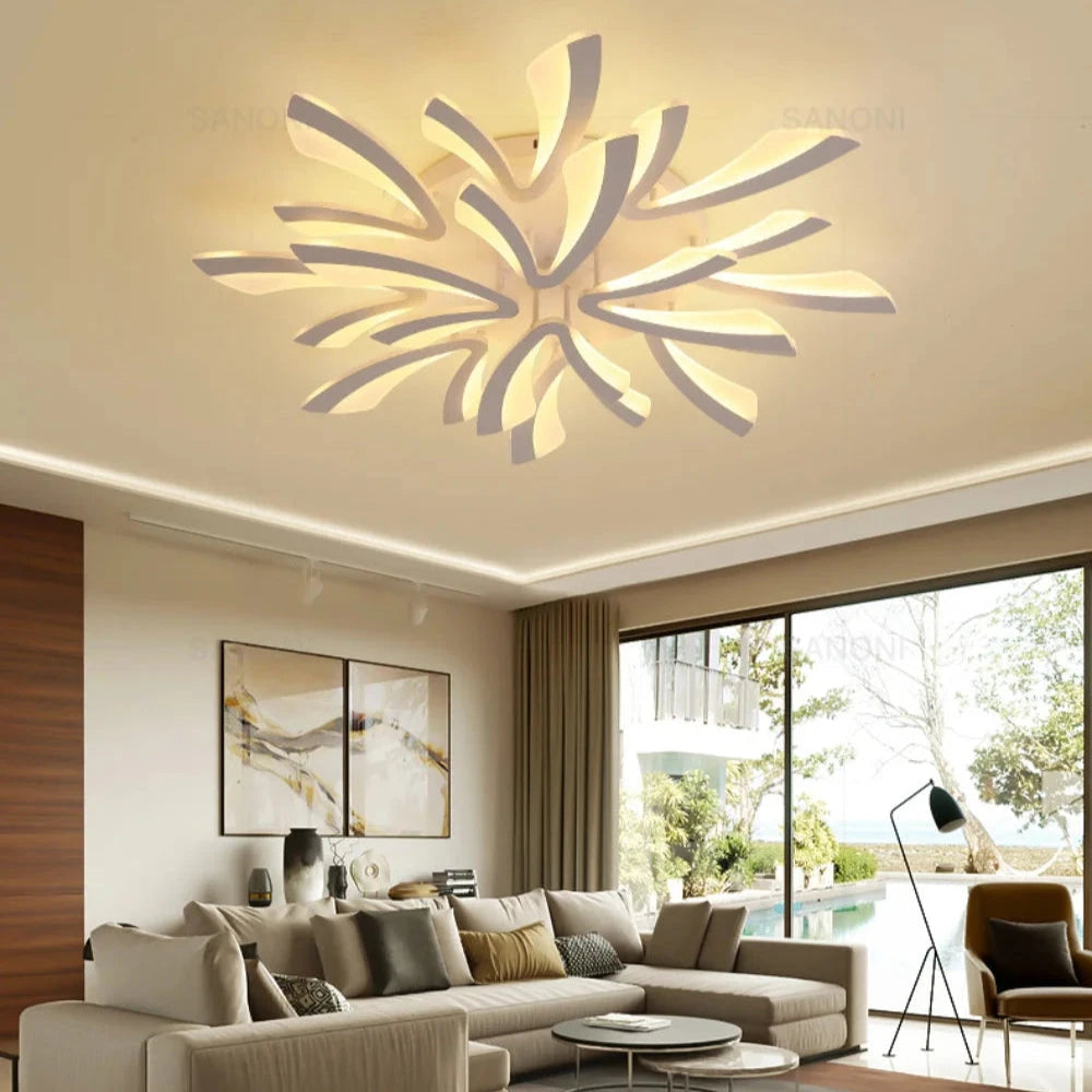Plafonnier moderne tourbillon blanc led Maison de la Lumière