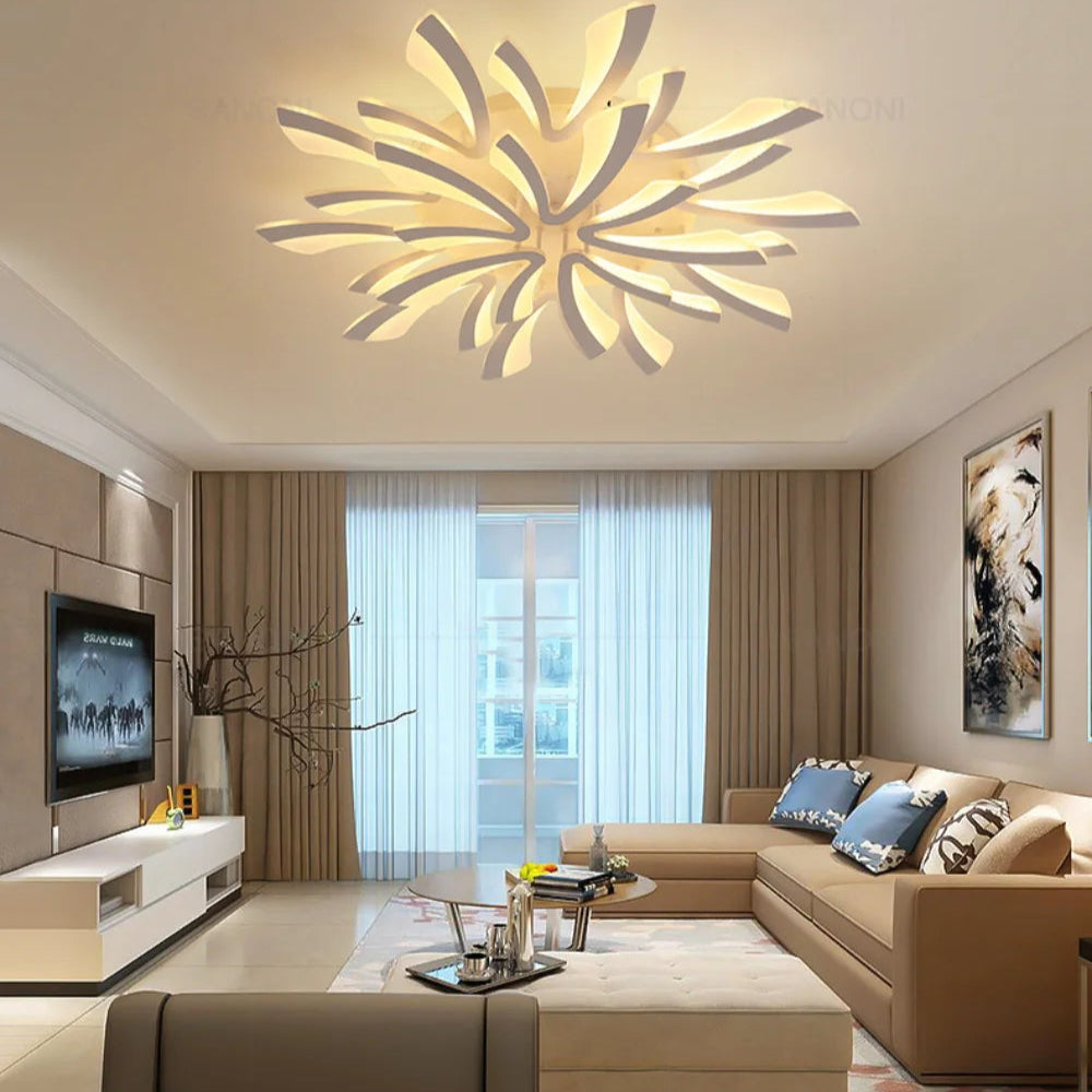 Plafonnier moderne tourbillon blanc led Maison de la Lumière